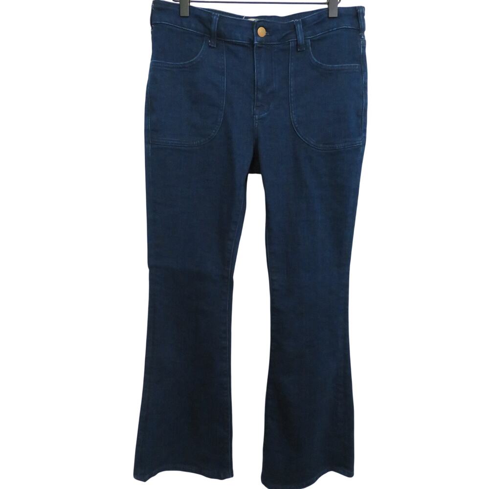 Pilcro Women Sz 29 Dark Wash Flare Jeans High Rise Stretch Denim Boho Western